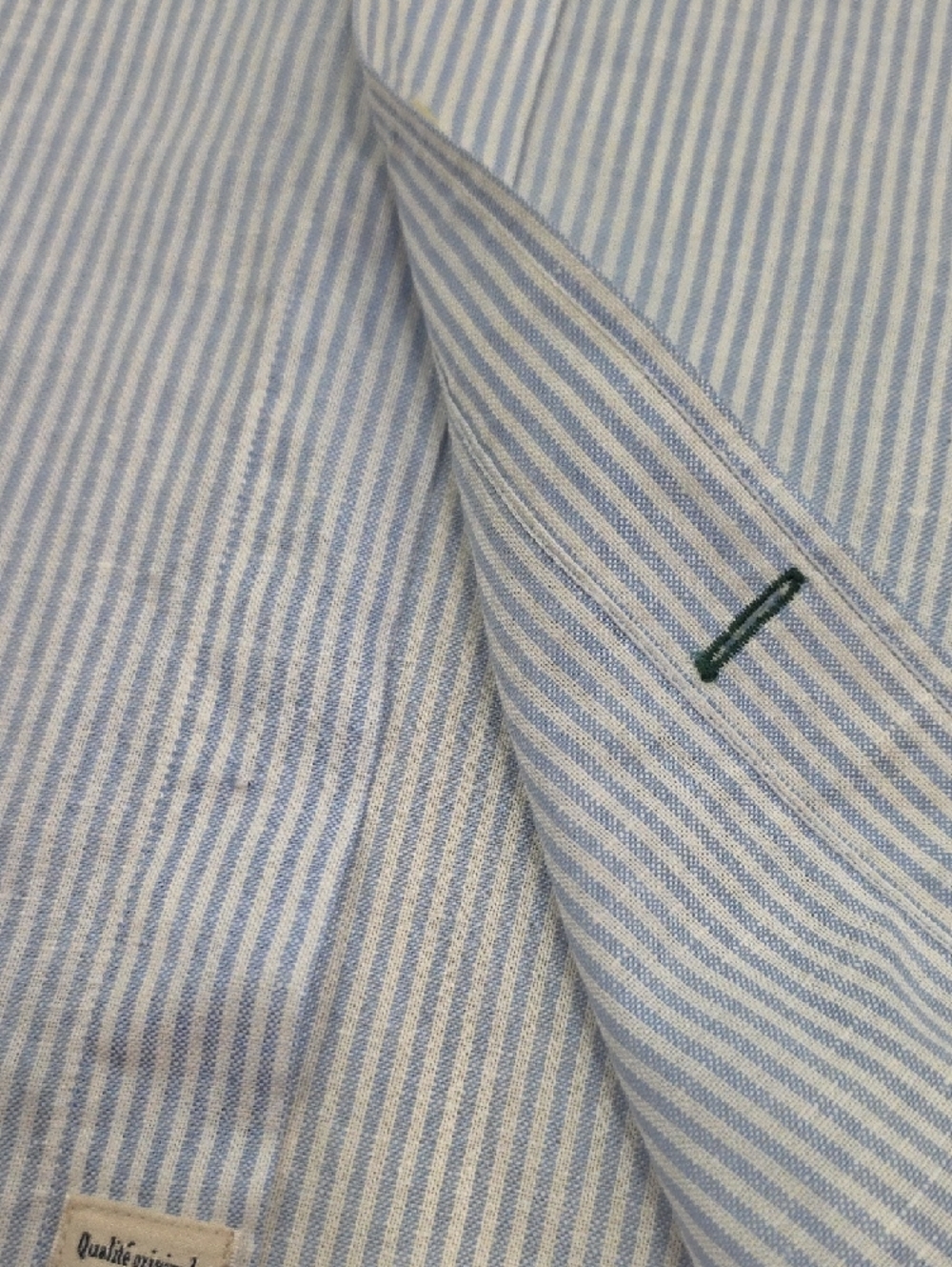 Lacoste Men’s Light Blue & White Striped Button-Down 56% Linen, S(38), NWOT - Picture 16 of 16